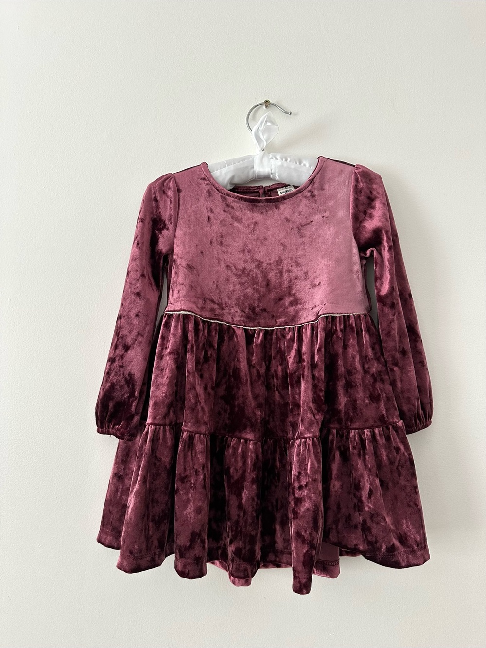 Elegant velour dress for a 3-year-old girl